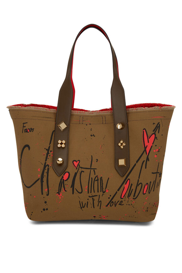 Christian Louboutin  Logo-Embossed Canvas and Leather Tote Bag