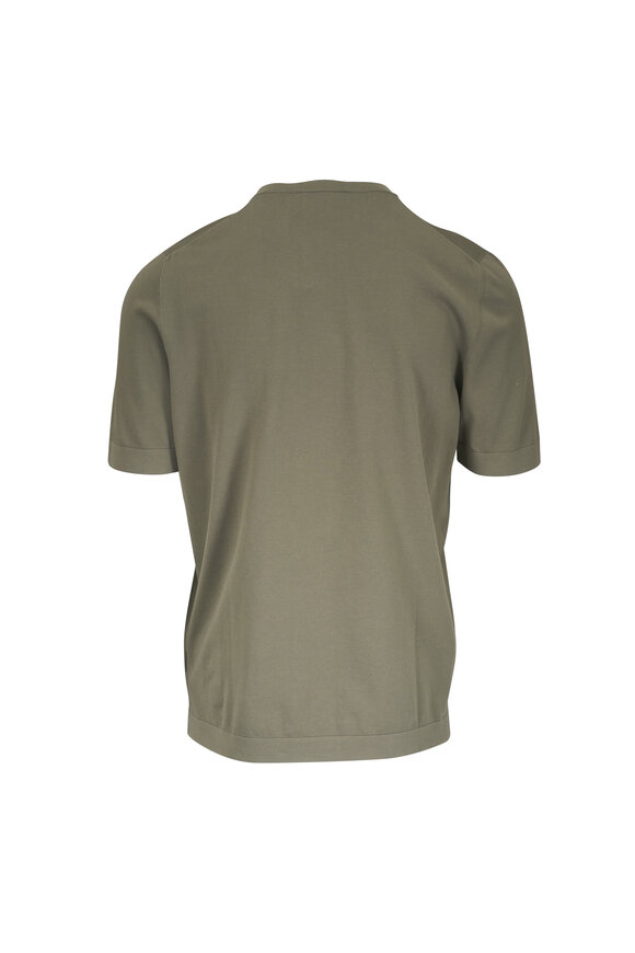 Gran Sasso Olive Vintage Cotton T-Shirt - view 3