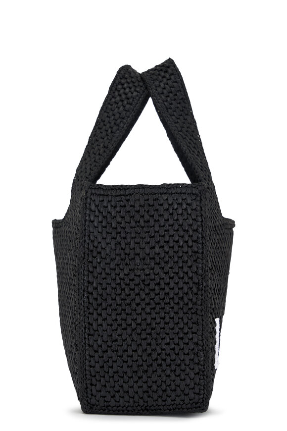 Loewe - Small Black Raffia Loewe Font Tote 