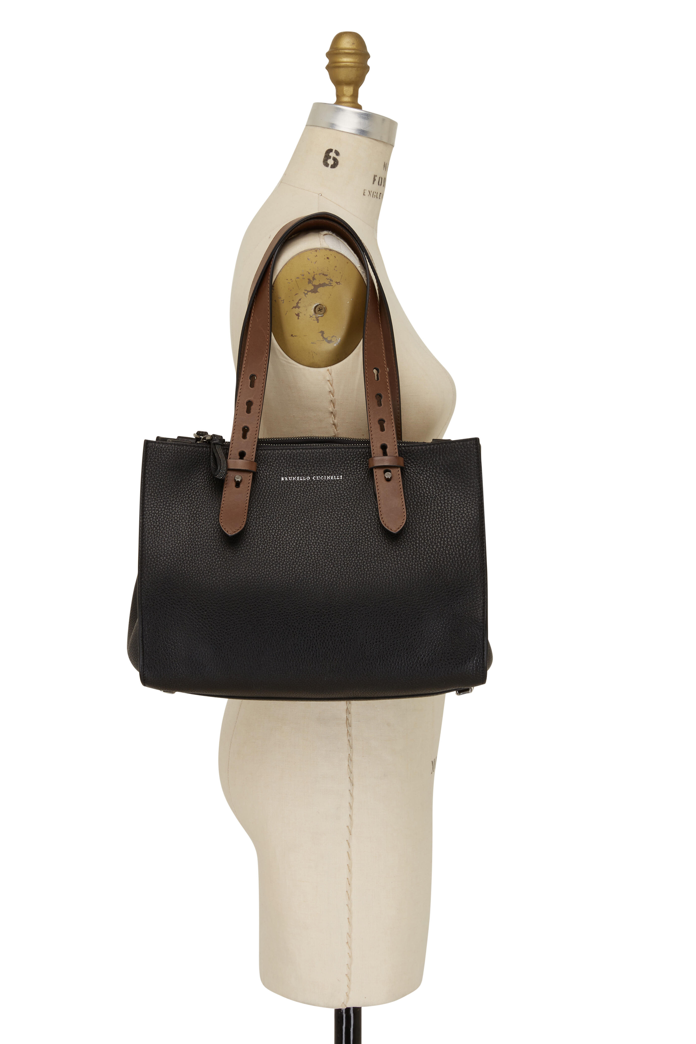 Brunello Cucinelli - Black Leather Four Compartment Medium