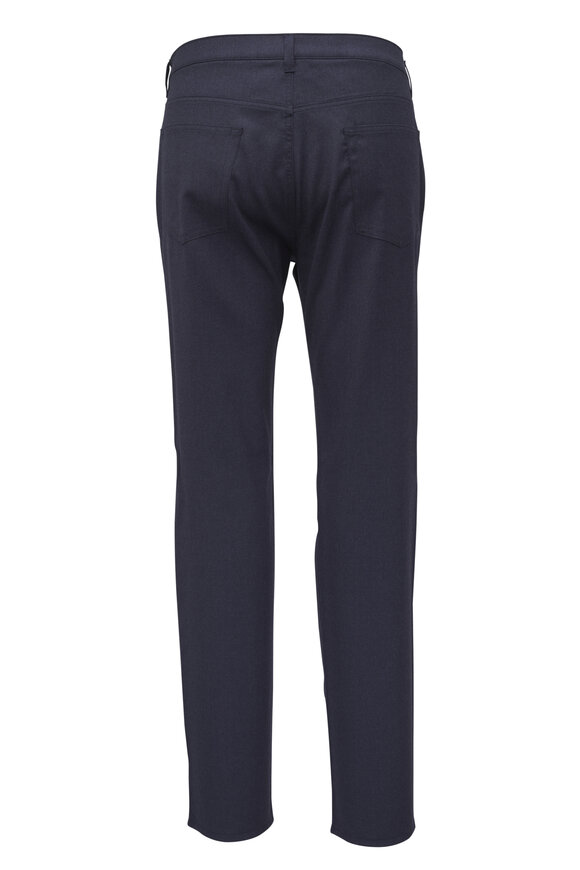 Maurizio Baldassari Navy Blue Flannel Five Pocket Pant - view 3