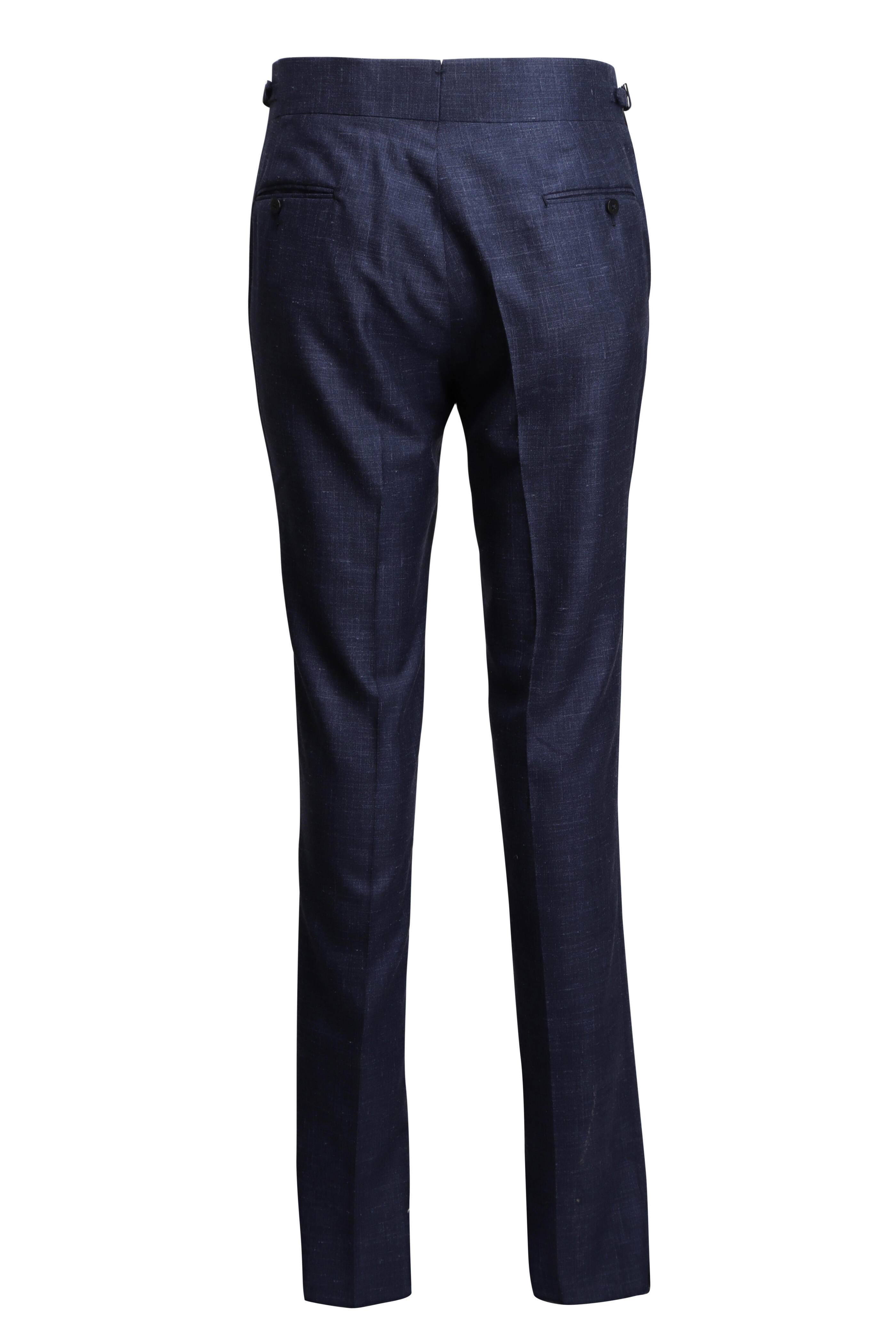 Isaia - Navy Blue Single Pleat Dress Pant