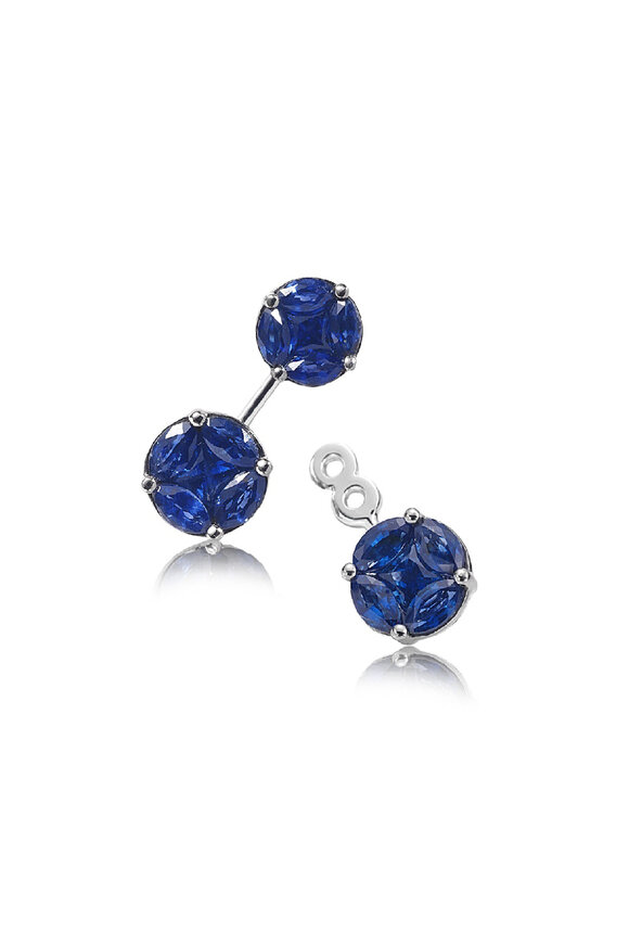 Nam Cho 18k Blue Sapphire Convertible Jacket Earring - view 2