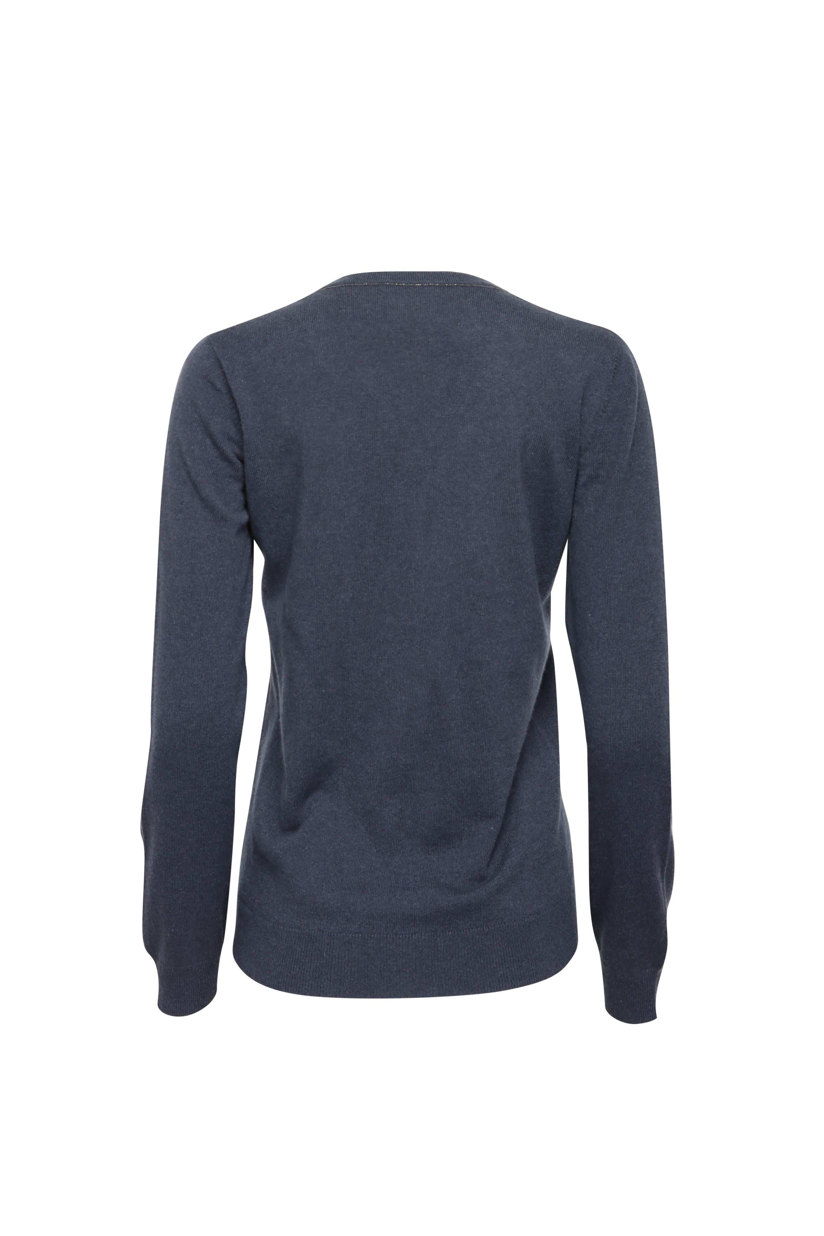 Brunello Cucinelli - Midnight Cashmere V Neck Pullover
