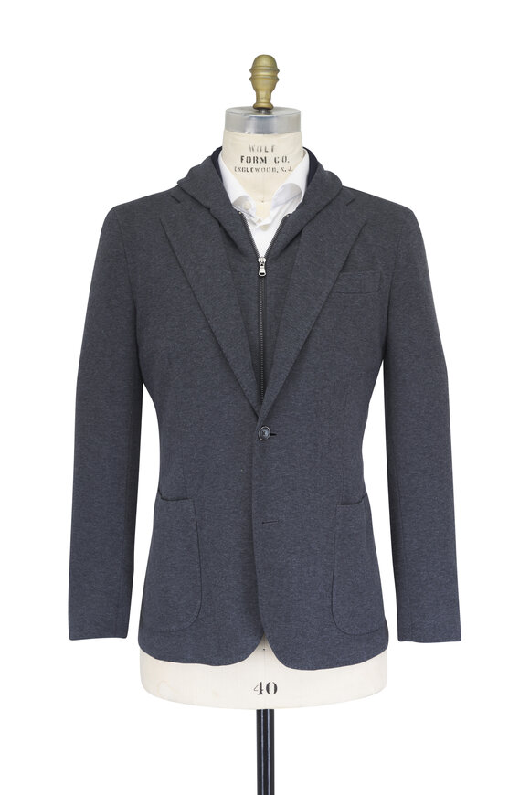 Tiki Charcoal Gray Jersey Dickey Jacket - view 4