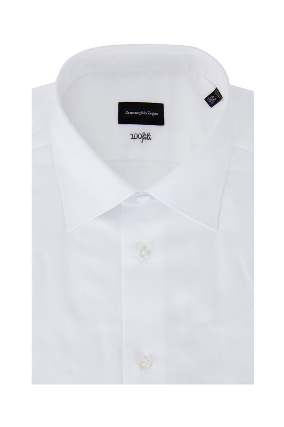 Zegna - Solid White Dress Shirt