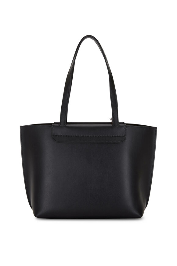 Tod's - AOL Black Leather Mini Shopping Tote