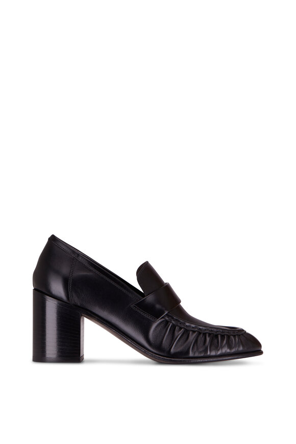 The Row - Black Leather Loafer Pump, 75mm