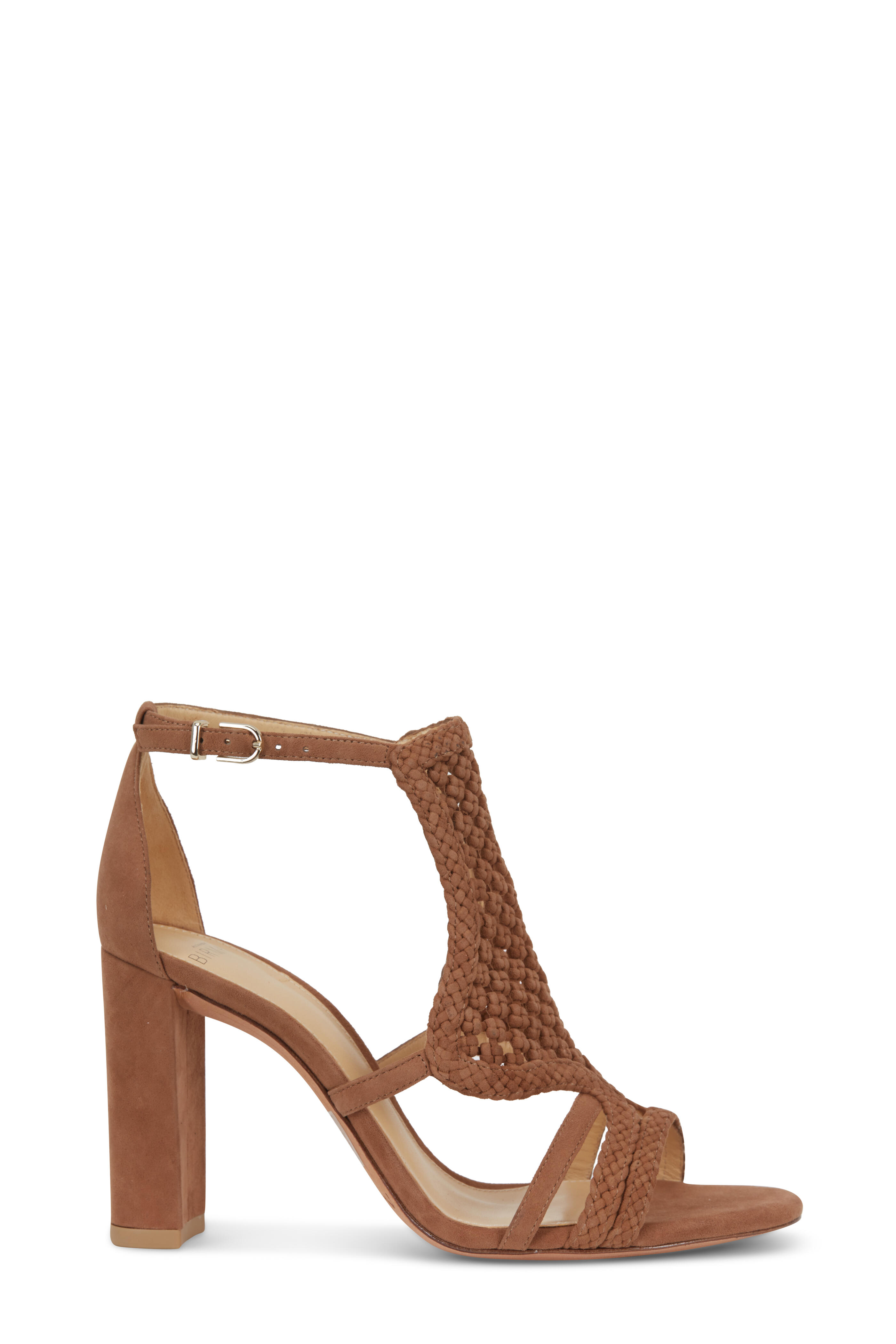 Alexandre Birman - Carmella Light Beige Woven Suede Sandal, 90mm