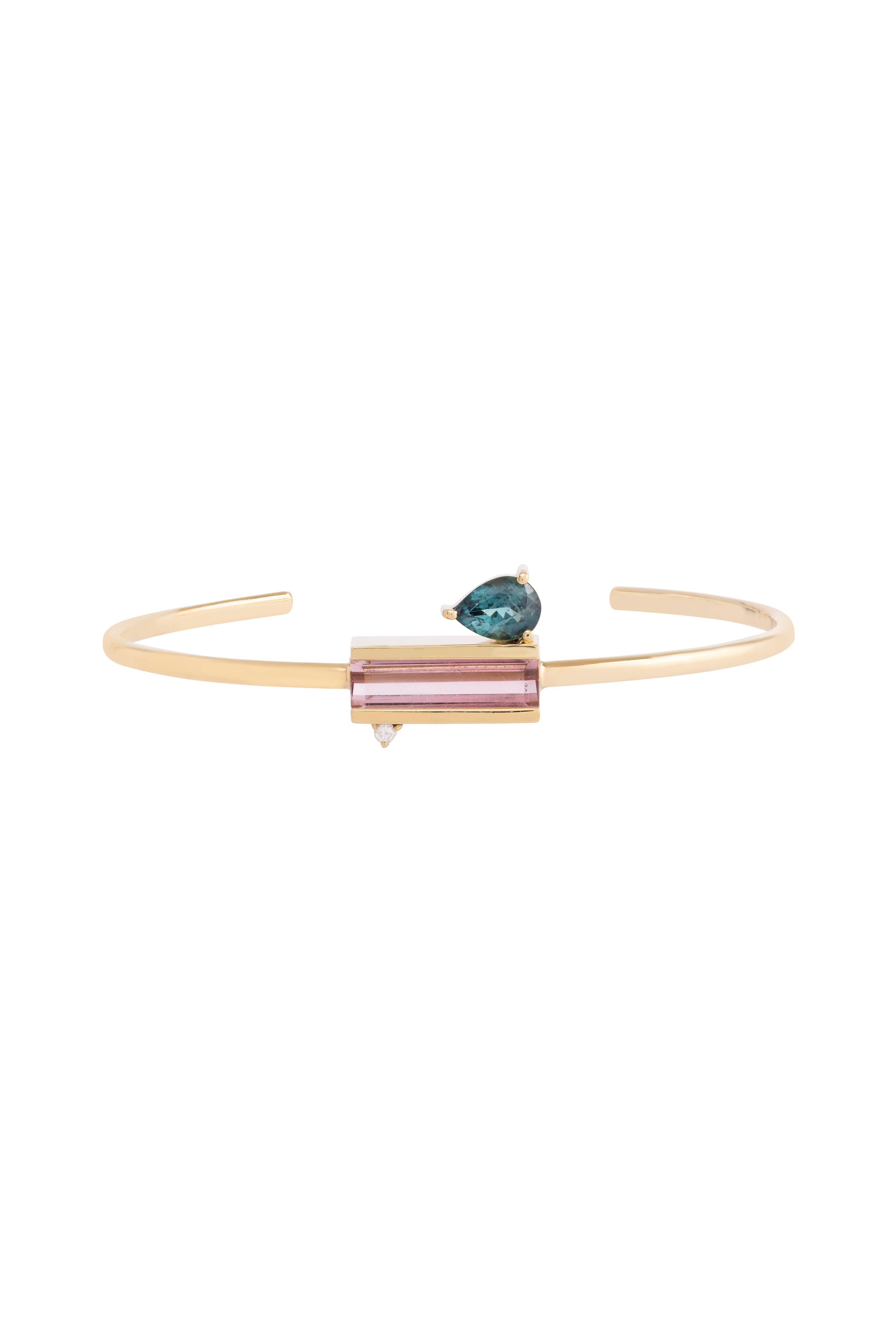 Carolina Neves - Tourmaline & Diamond Bar Cuff Bracelet