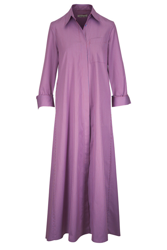 TWP Jennys Rust & Blue Stripe Cotton Gown