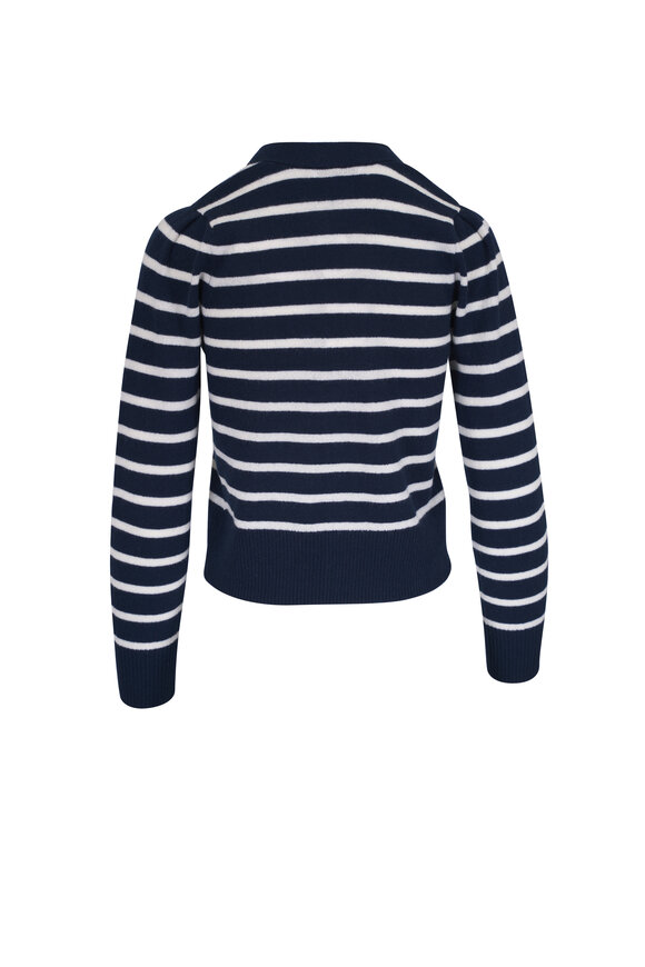 Veronica Beard - Solene Navy & Ivory Stripe Cashmere Cardigan