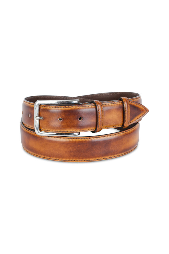 Bontoni Brown Leather Belt 