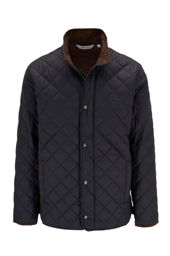 Peter Millar - Suffolk Black Quilted Travel Coat