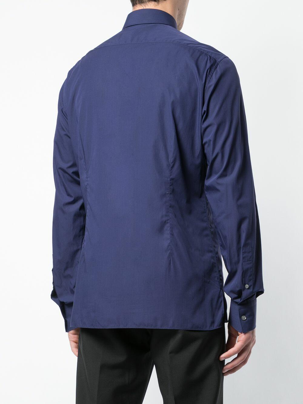 Lanvin - Ink Cotton Poplin Slim Fit Sport Shirt