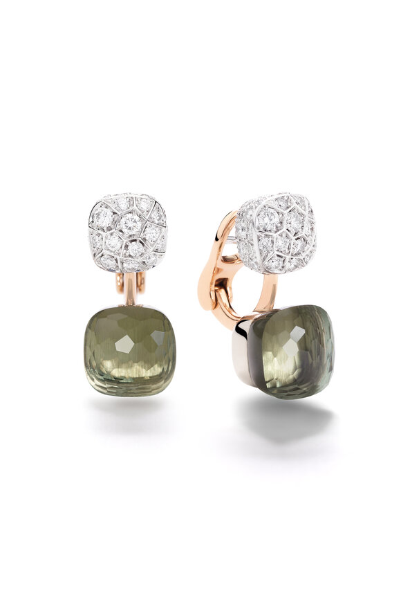 Pomellato - Nudo Toi et Moi Diamond & Prasiolite Earrings