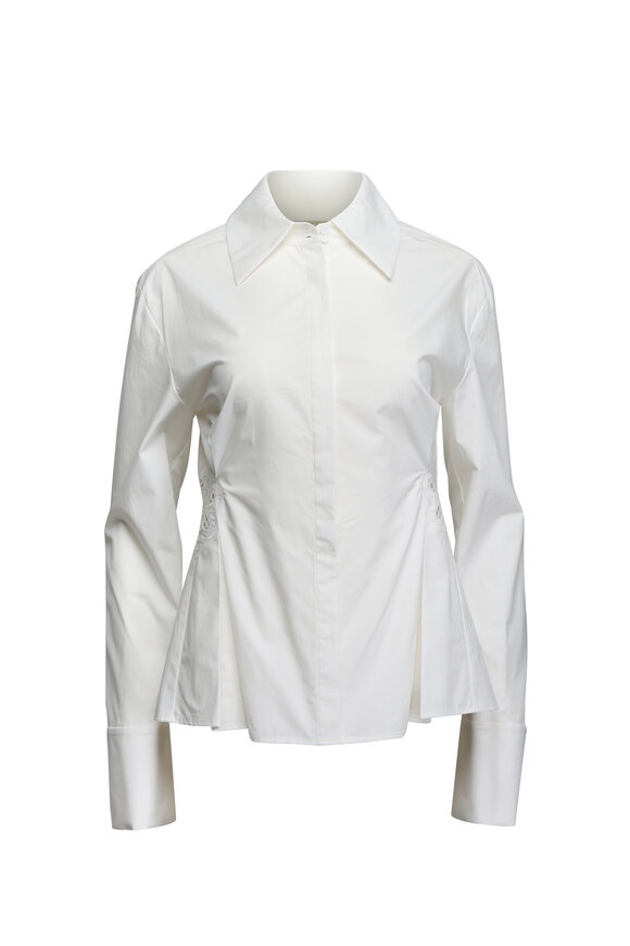 Clea Abi Off White Embroidered Shirt