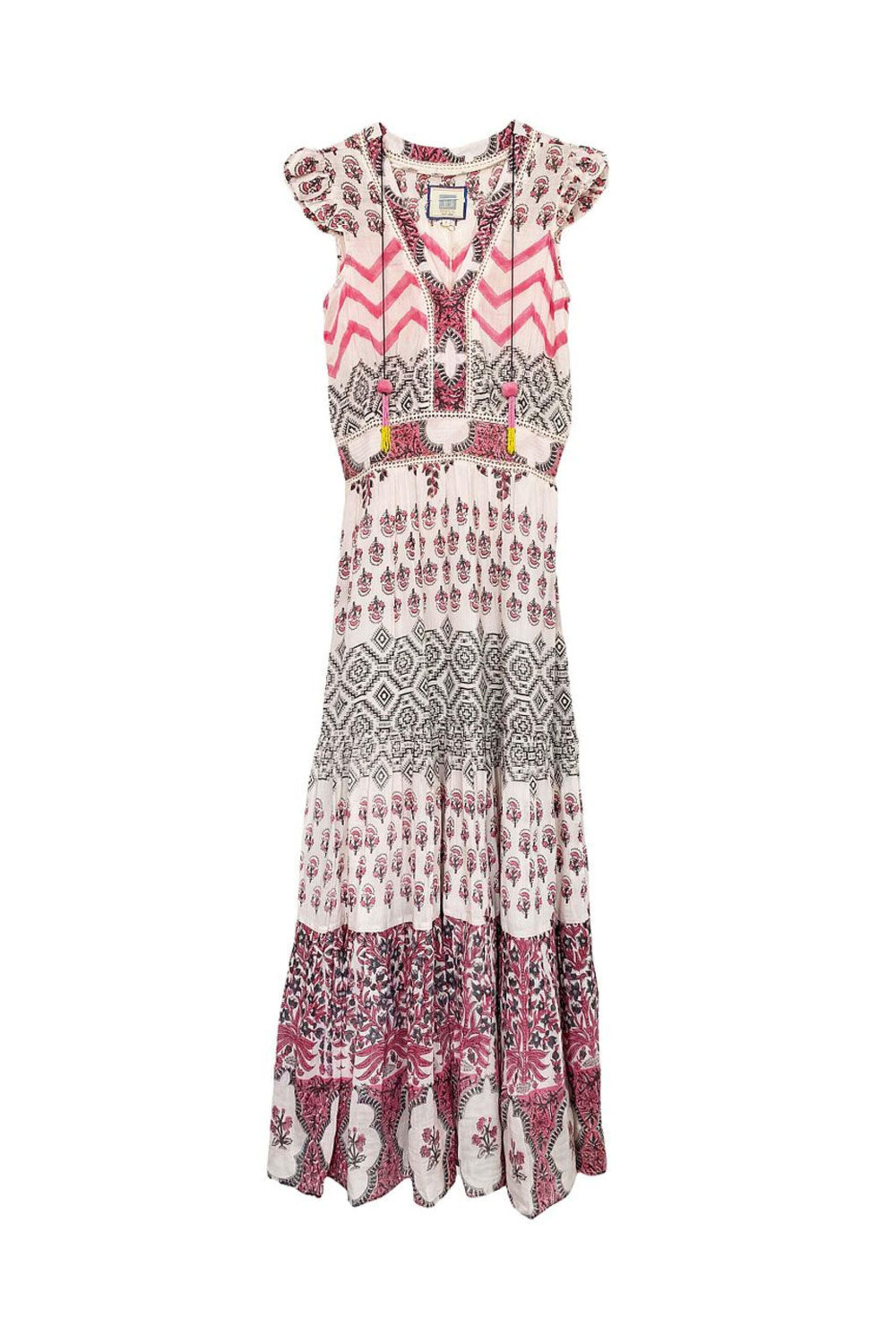Bell - Coral and Grey Annabelle Maxi Dress