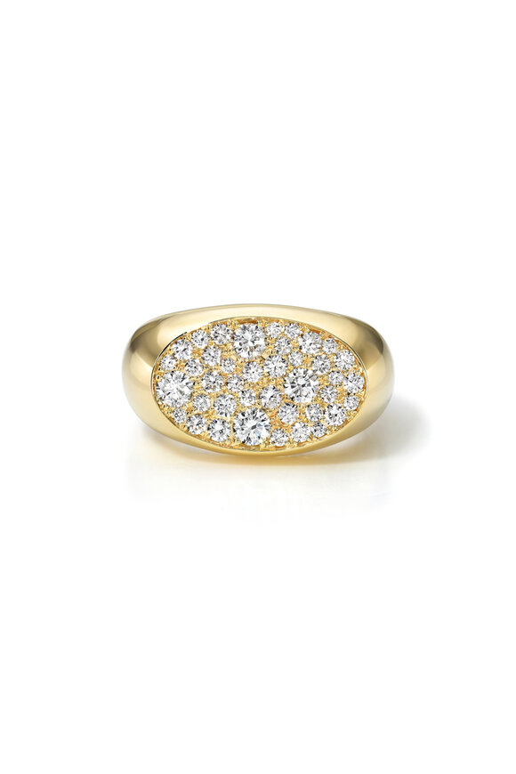 Dru 14k Yellow Gold Diamond Signet Ring