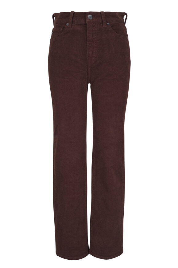 AG Brinley Wood Brown Mid-Rise Straight Corduroy Pant - view 1