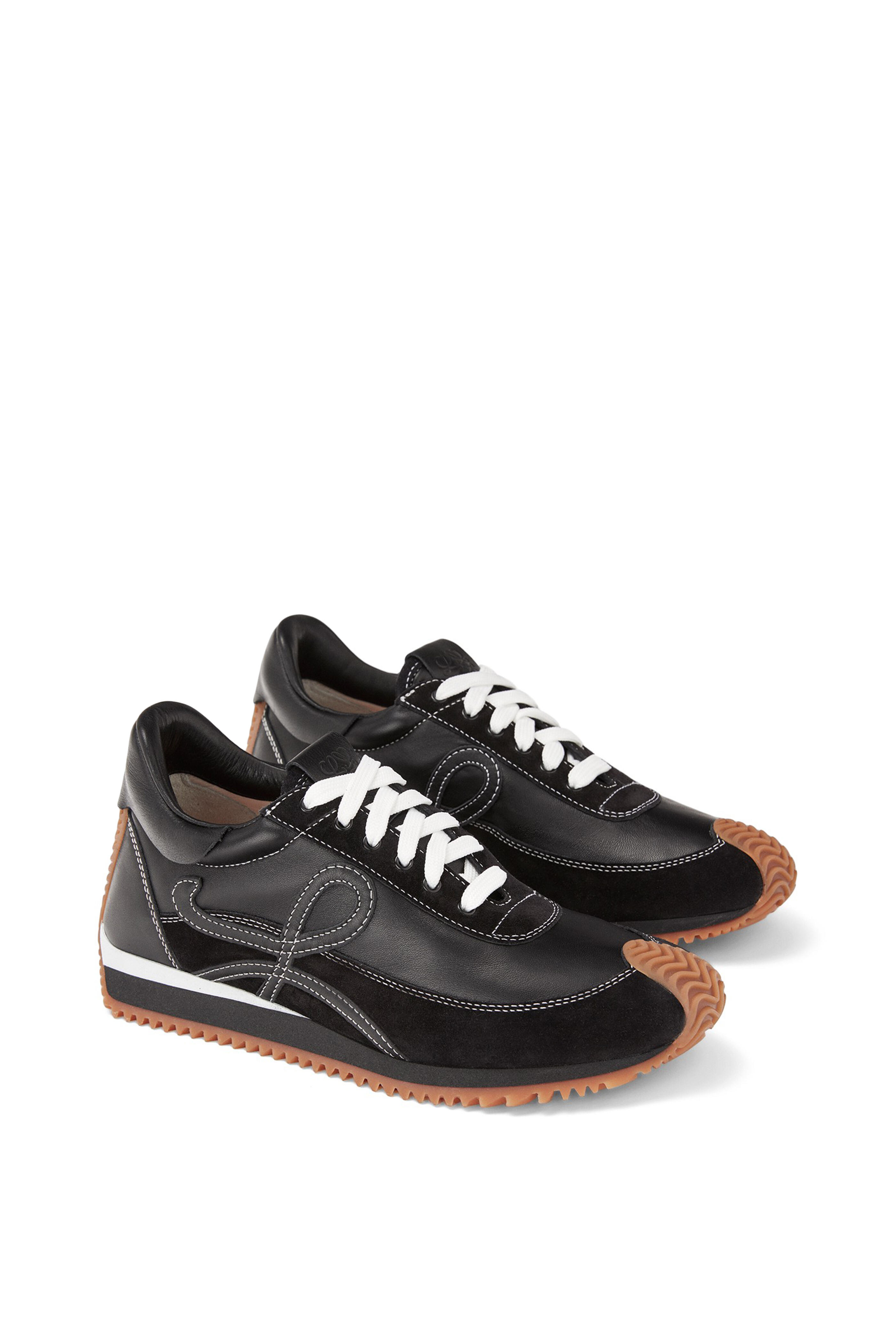 Loewe - Flow Black Leather & Suede Runner | Mitchell Stores