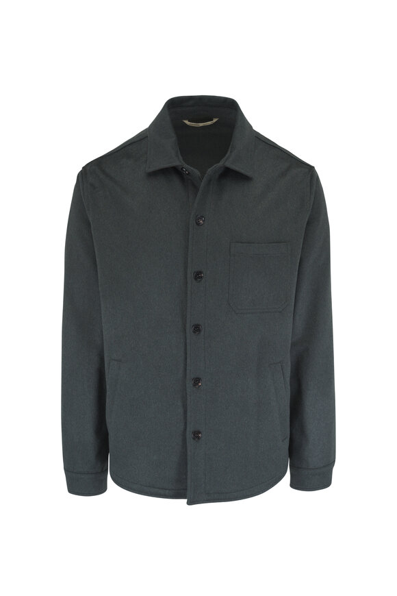 Maurizio Baldassari Dark Olive Pinacoteca Cashmere Overshirt - view 1