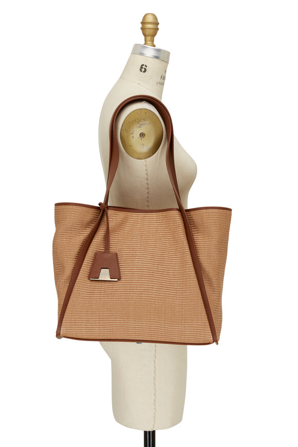 Akris - Alex Natural & Caramel Raffia Medium Tote