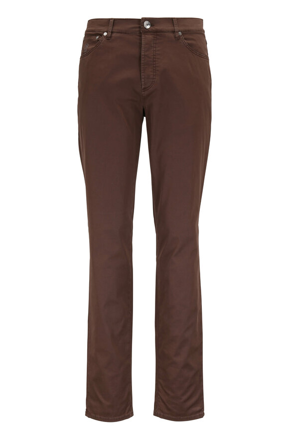 Brunello Cucinelli - Brown Stretch Cotton Traditional Fit Jean