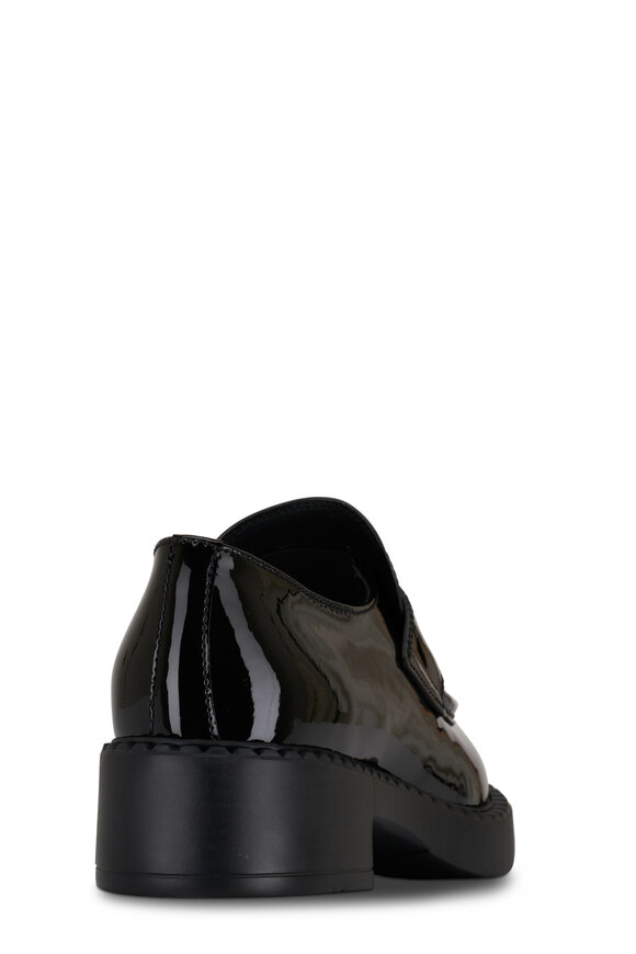 Prada - Chocolate Black Patent Leather Loafer, 50mm