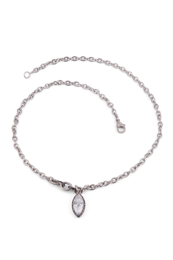 Sylva & Cie Platinum Marquise Diamond Necklace - view 1