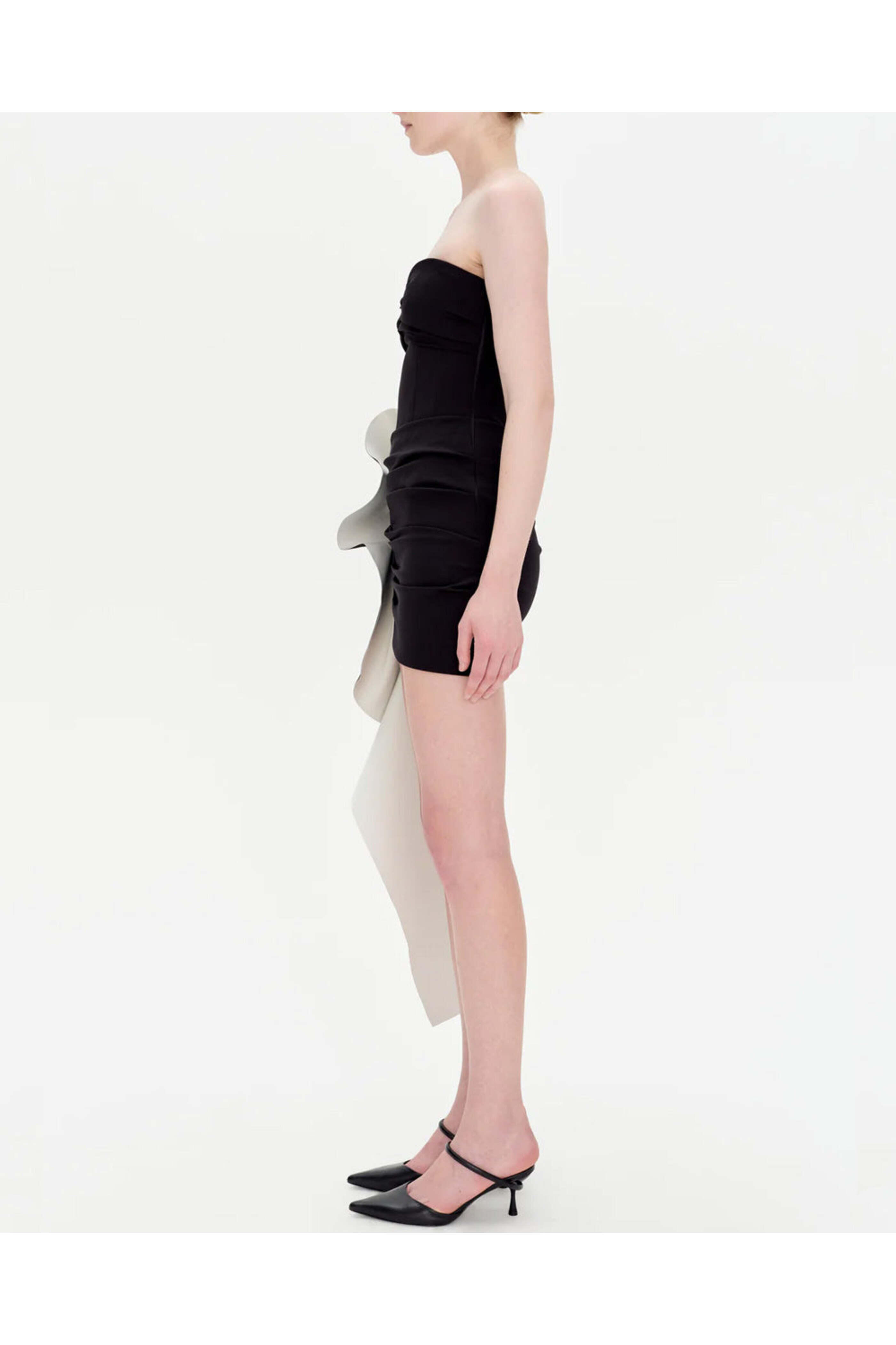 Simkhai - Black Multi Adina Cascade Bustier Mini Dress