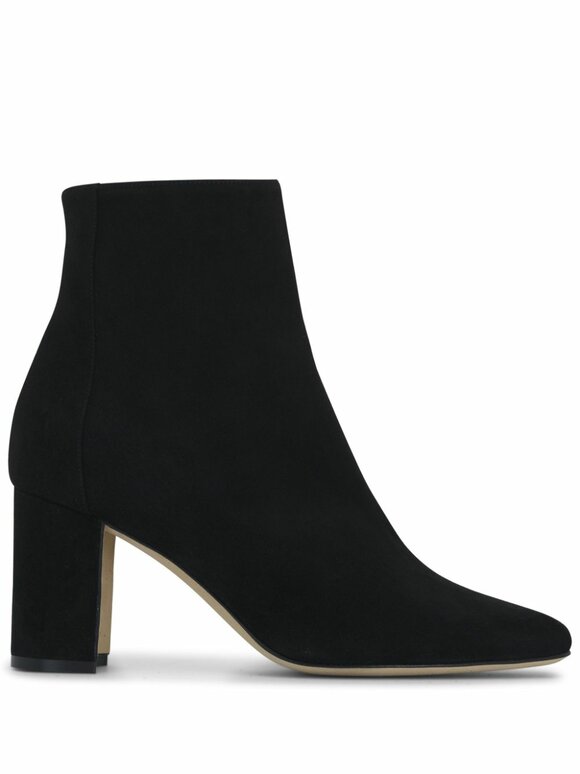 Manolo Blahnik - Rosie Black Suede Short Boot, 70mm