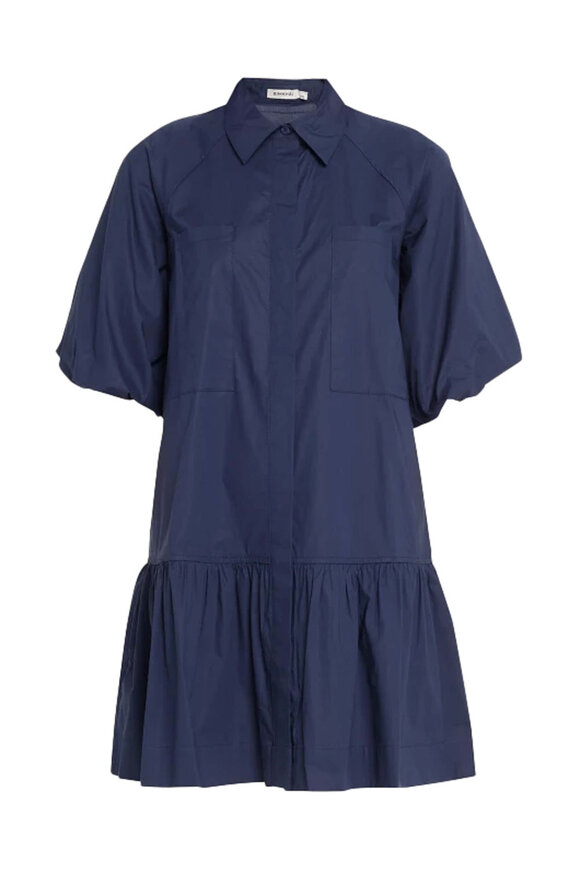 Simkhai Midnight Cotton Poplin Crissy Shirt Dress