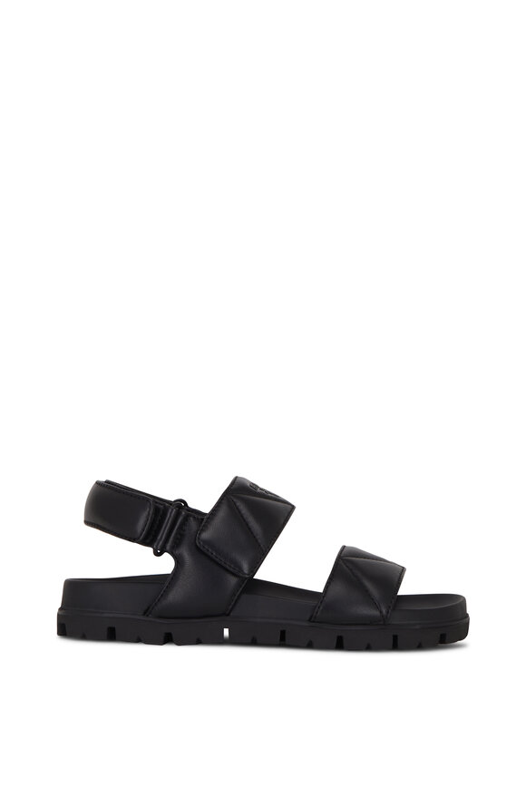 Prada - Black Quilted Leather Sport Sandal