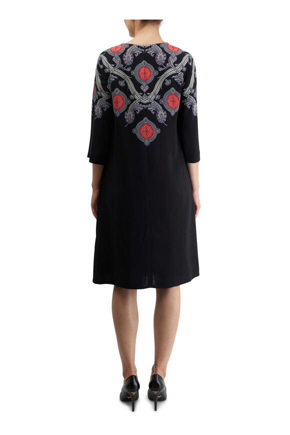 Etro - Navy Multi  Printed Shift Dress 