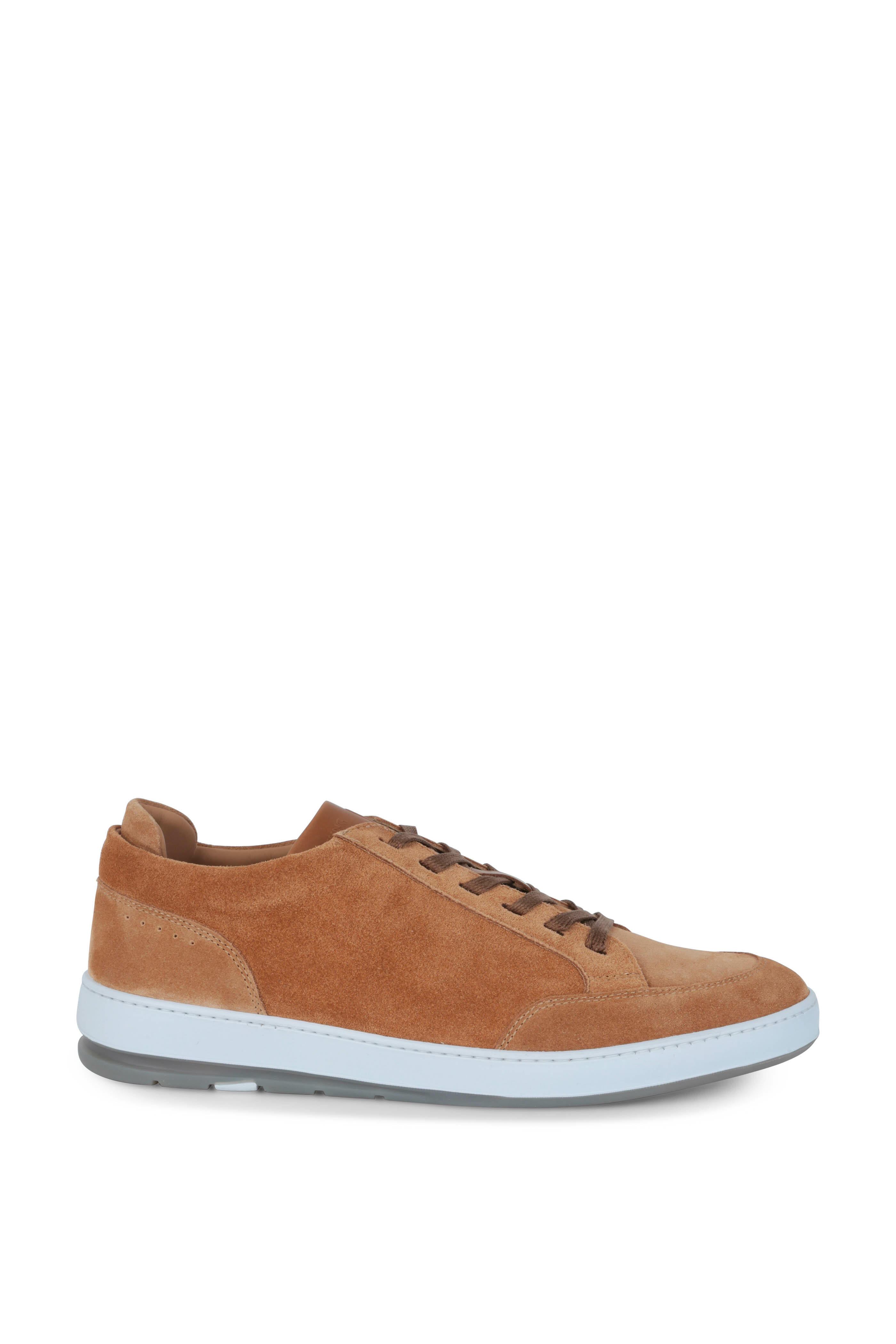 Heschung - Break Tan Velour Suede Sneaker | Mitchell Stores