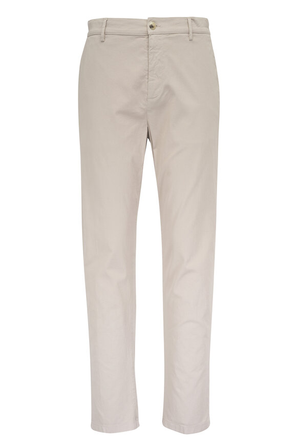 Canali Tan Stretch Cotton Twill Flat Front Pant - view 1