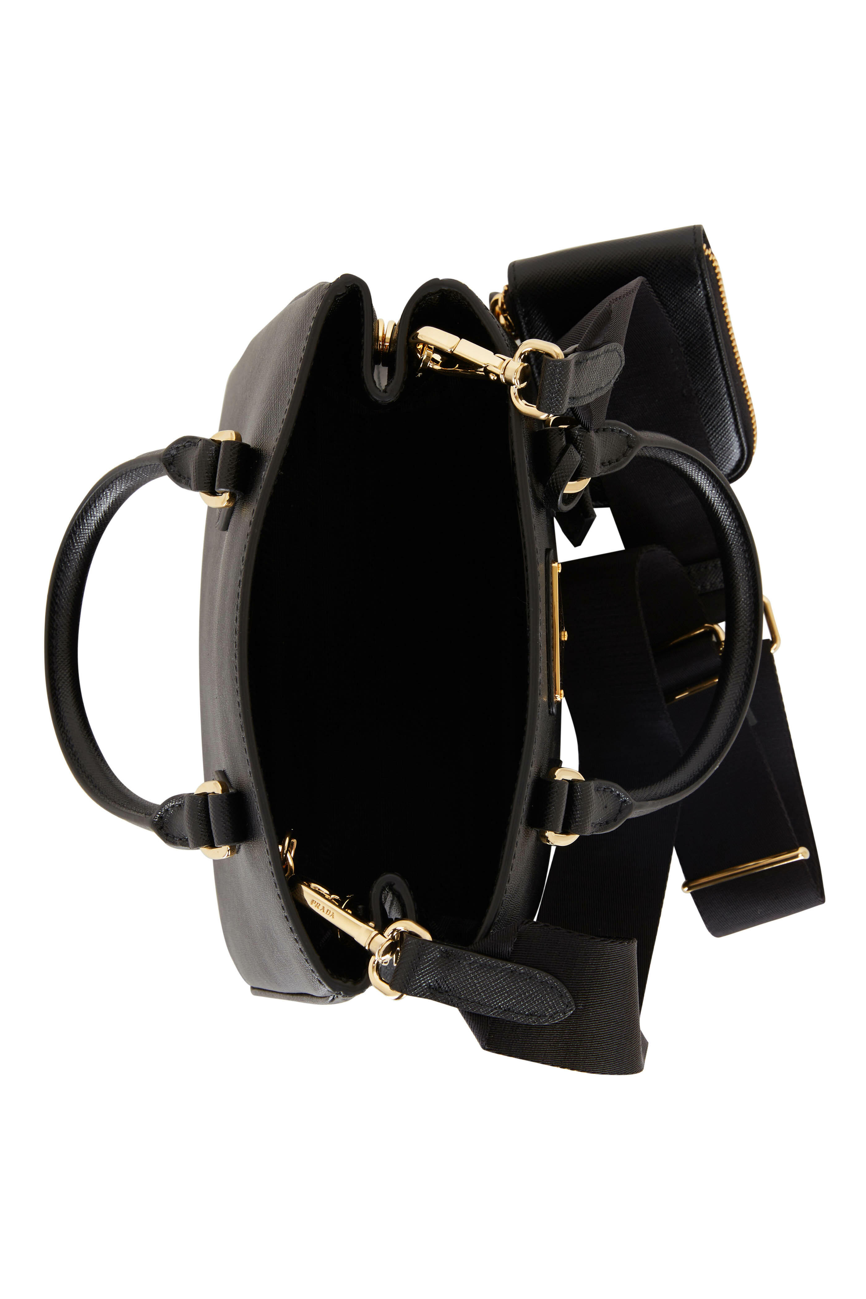 Prada - Black Zip Pouch Leather Crossbody | Mitchell Stores