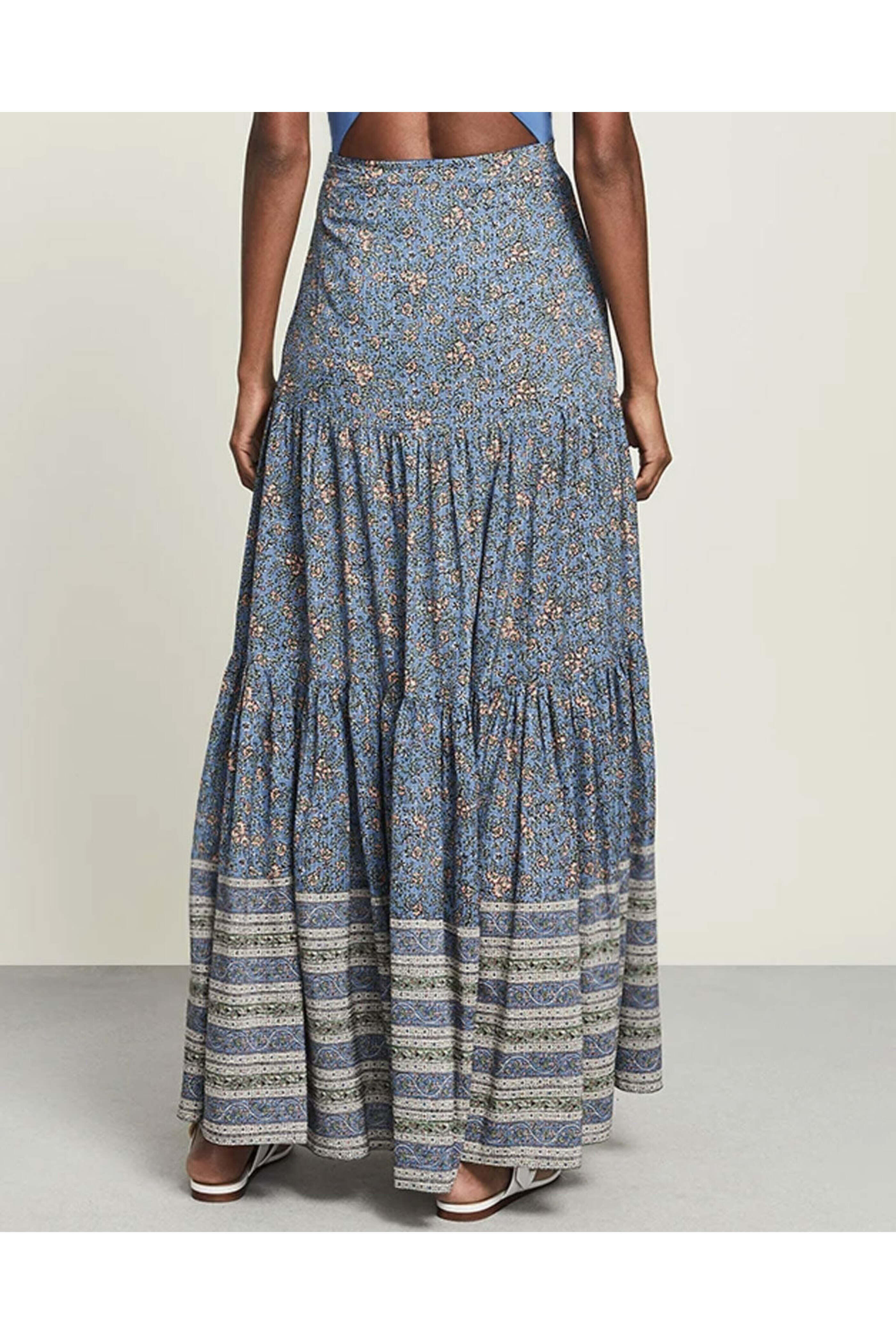 Veronica Beard - Nottingham Blue Floral Print Serence Maxi Skirt