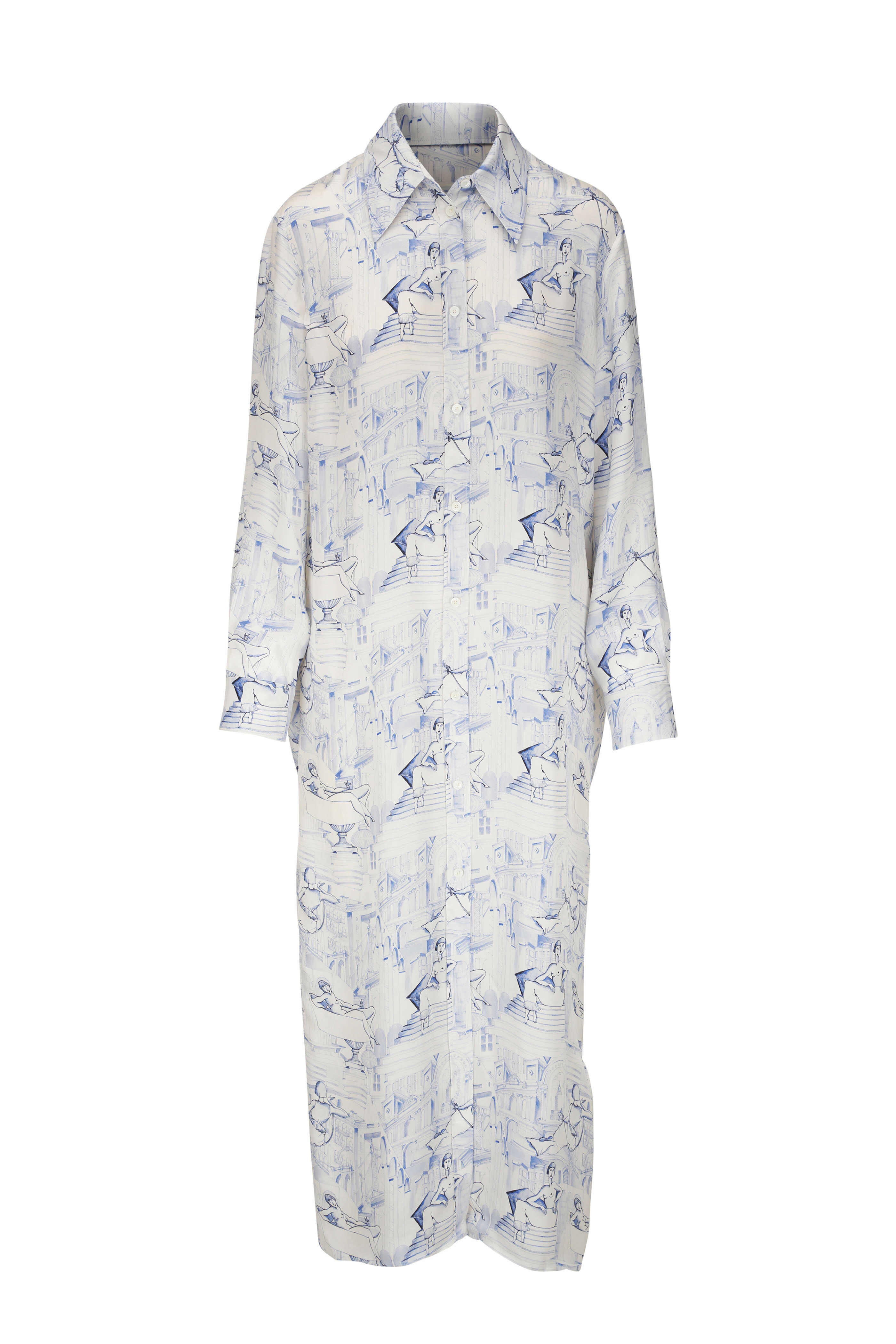 ワンピース KHAITE Cream linen blend Iffy shirt dress (5496385W385 121) KHAITE Cream Linen Blend Iffy Shirt Dress in Natural | Lyst UK
