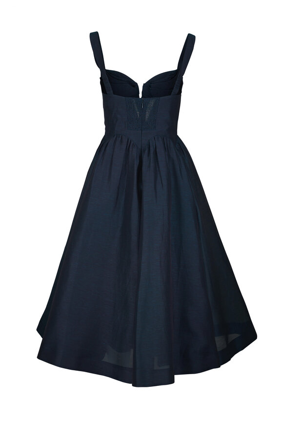 Zimmermann Rebellion Dark Teal Drape Midi Dress - view 3