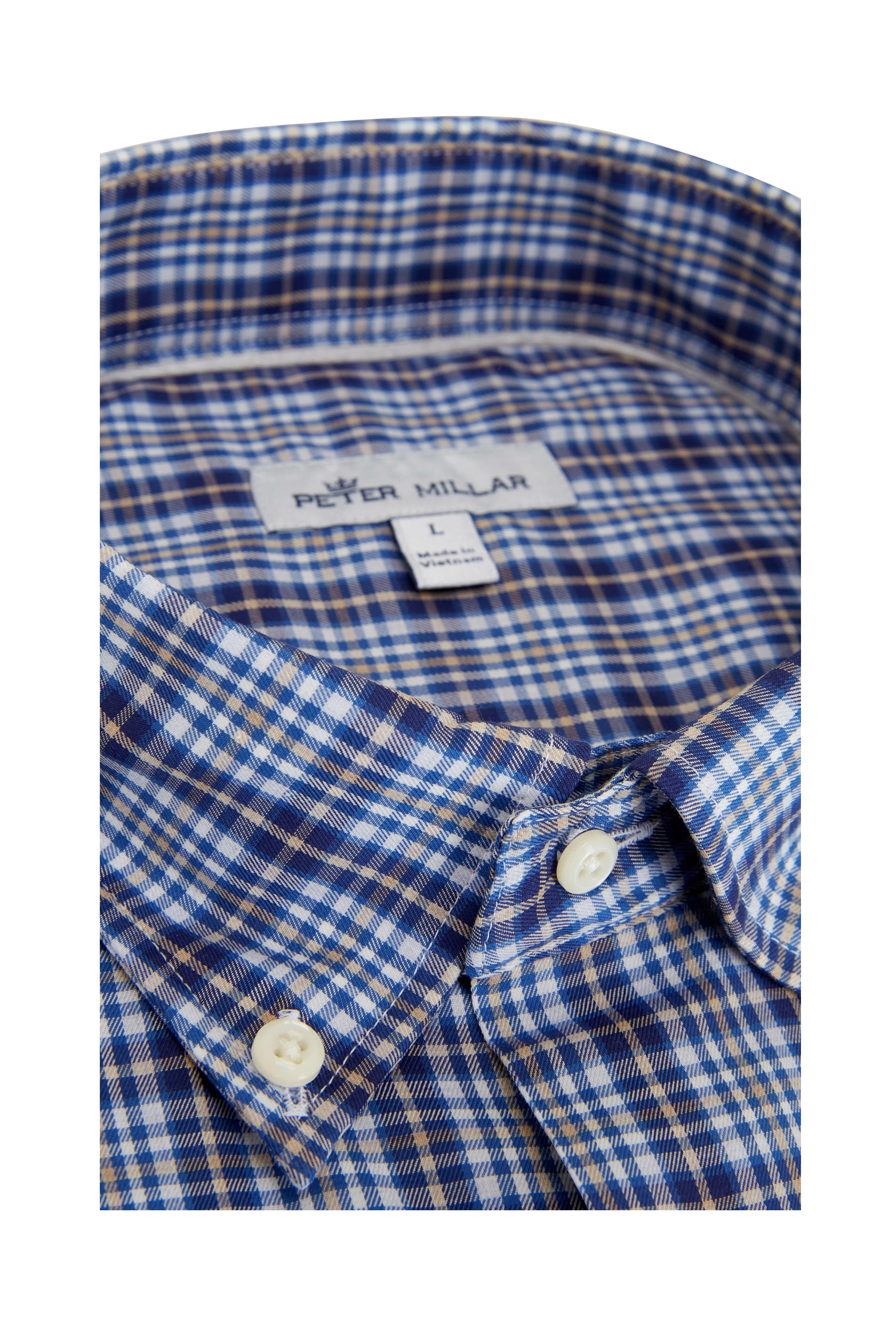 Peter Millar - Dawson Light Blue & Tan Sport Shirt