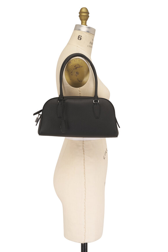 The Row Small E/W India Black Leather Shoulder Bag - view 5