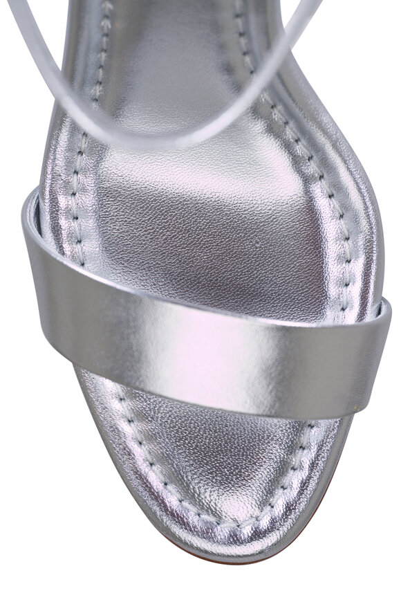 Christian Louboutin Miss Jane Silver Leather Sandal, 85mm - view 5