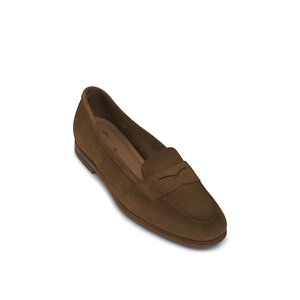 【関税&送料込】Santoni Sand Suede Yalta Loafers Santoni Sand Suede Yalta Loafers | Lyst
