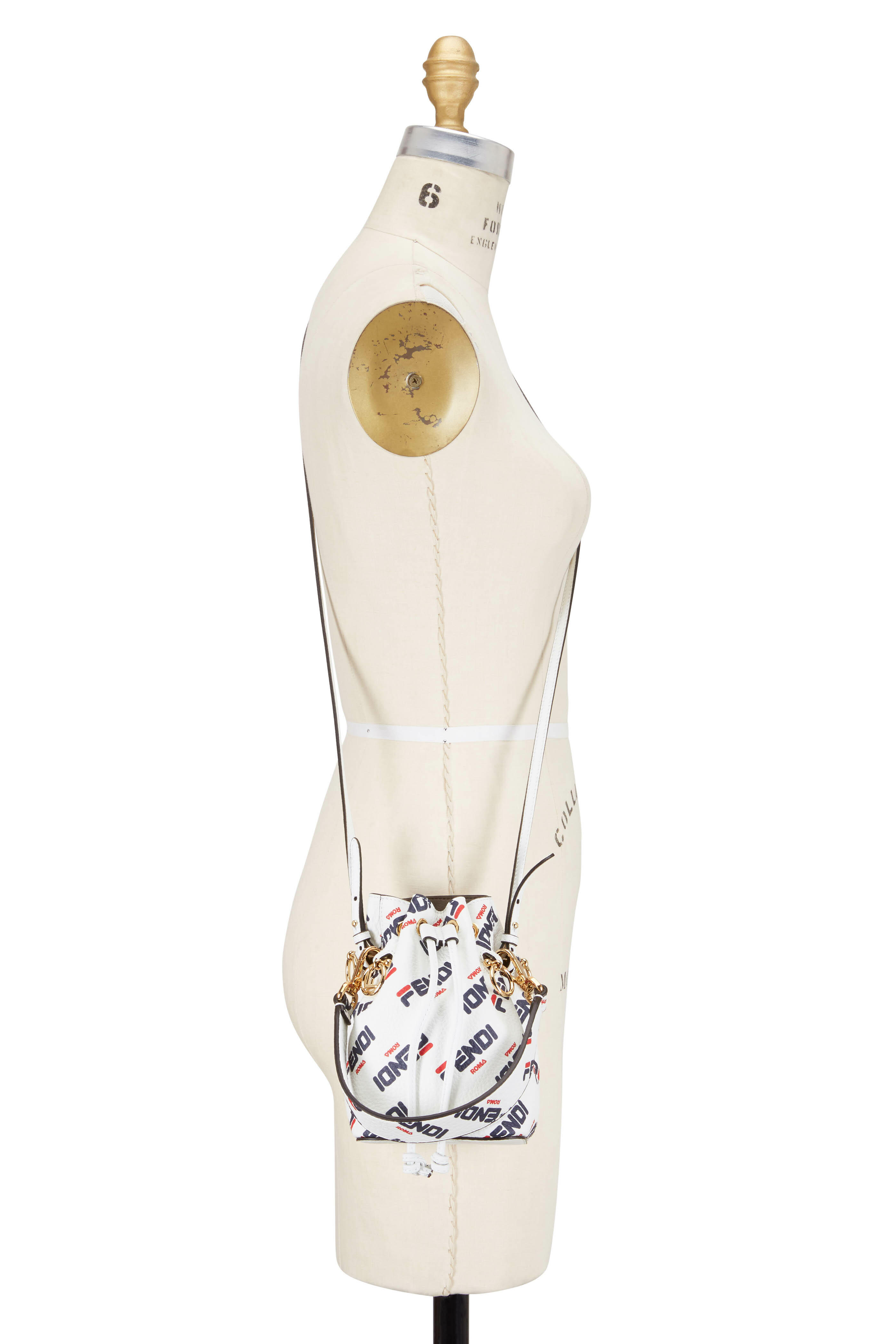 Fendi - Mon Tresor White Logo Mania Mini Bucket Bag