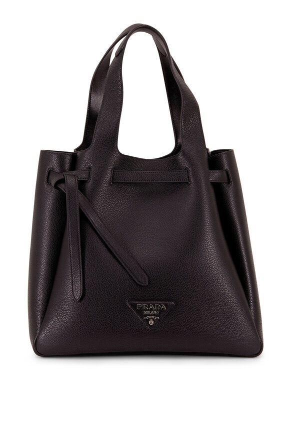 Prada - Daino Black Leather Soft Hobo