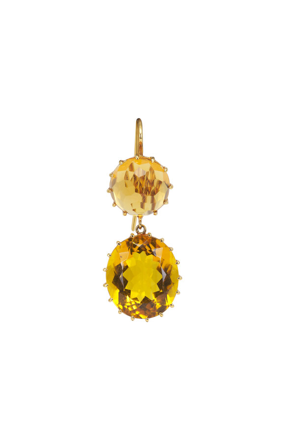 Renee Lewis 18k Yellow Gold Citrine Earrings - view 2