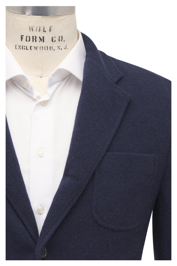 Thom Browne Navy Wool, Silk & Cashmere Sportcoat