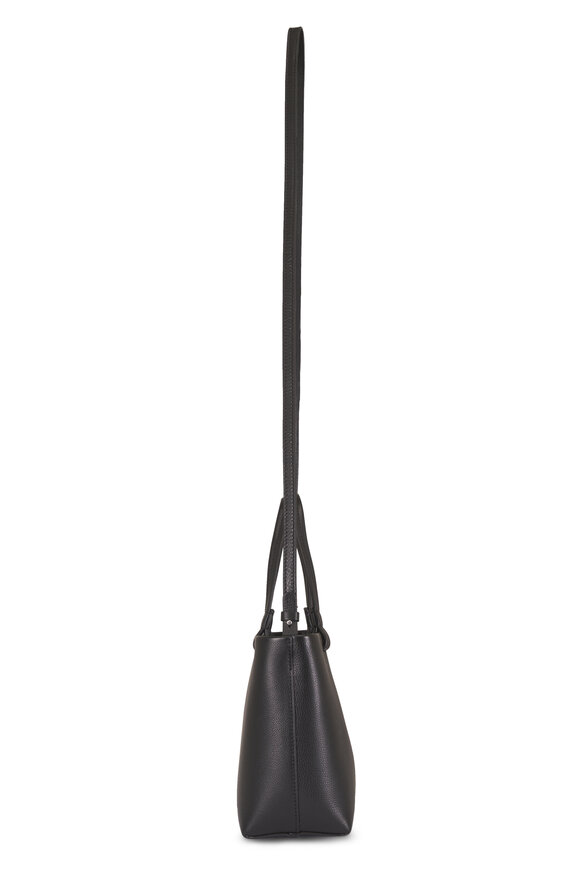 The Row Small Park Black Grained Leather Tote - view 3